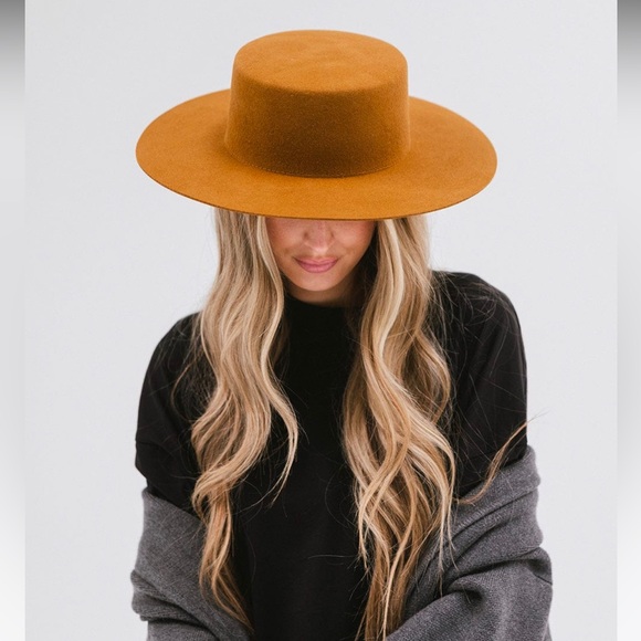 Gigi Pip Dahlia Boater NWT Brown - Picture 3 of 10